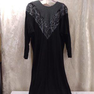 Size M Terry B Long Sleeve two-tone gray dress with jacket